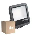 Flerpack 4x Ledvance LED Strålkastare Aluminium Svart 69W 9150lm 100D - 830 Varm Vit | IP66 - Symmetrisk